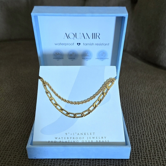 Aquamir Waterproof Double✌️Gold💛 Anklet🦶 Set - NIB - Picture 9 of 16